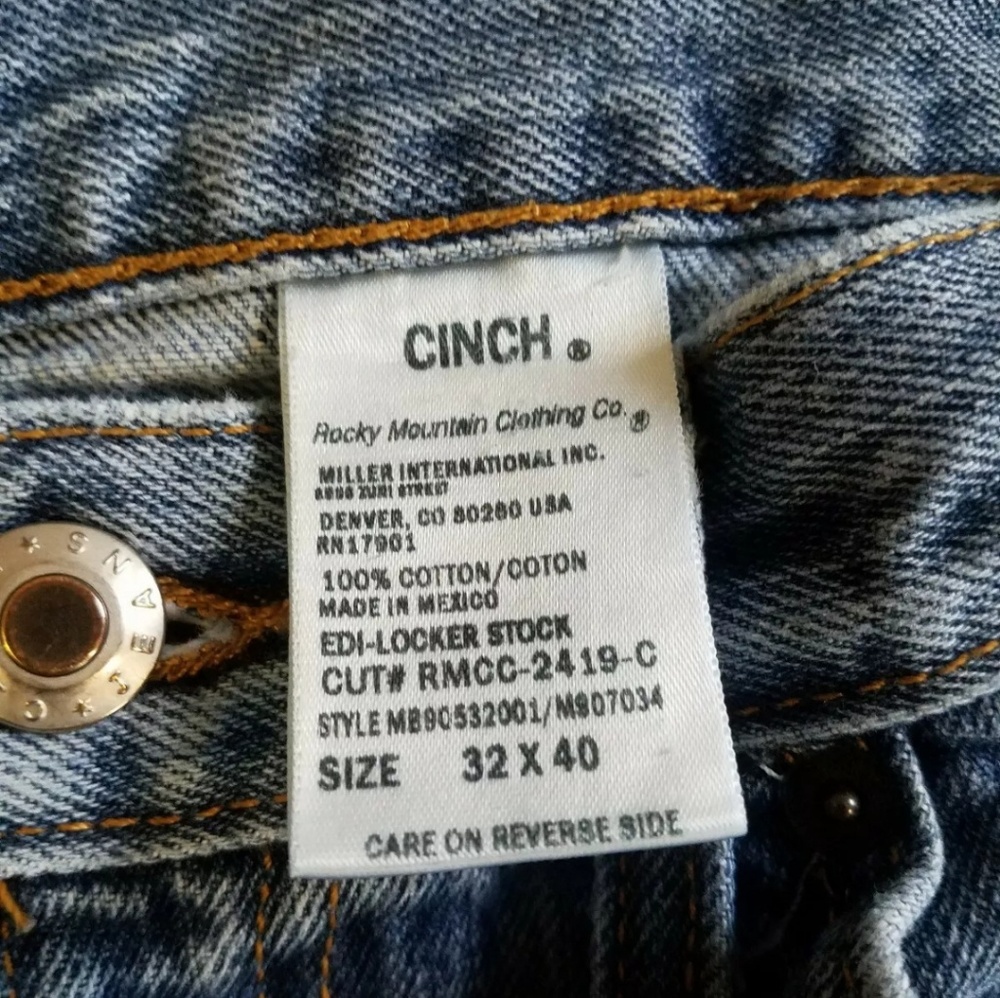 P9e Lot of 2 Cinch Mens bronze Label Size 32×40 Bl - Picture 2 of 5